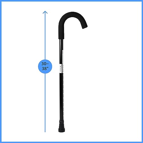 Medline Aluminum Cane Walking Aid is Portable & Lightweight, Helps Seniors & Adults with Balance, Knee Injuries, Leg Surgery Recovery & Mobility