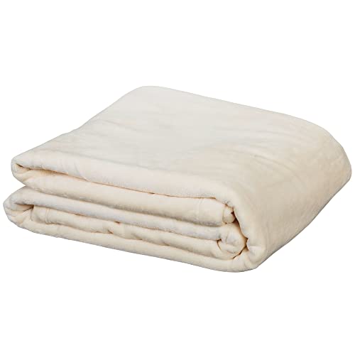 EARTHLITE Premium Fleece Blanket – Extra Soft Brushed Micro-Fleece, Reversible, Machine-Washable, Massage Table Blanket/Bed Blanket (60" x 90") - color: Cream