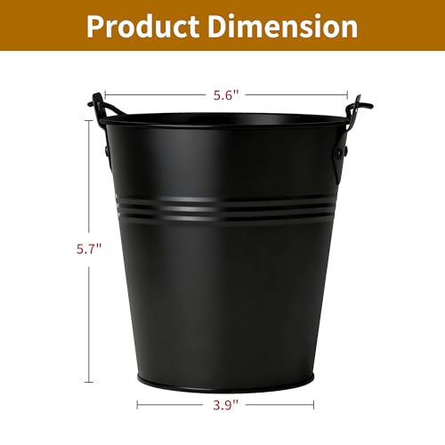 2 Pack Black Grease Bucket for Pellet Grill Smokers Heavy Duty Galvanized Steel Drip Catcher, Rust-Proof 5.6" Diameter, Easy Clean BBQ Accessory - color: Black 2pack