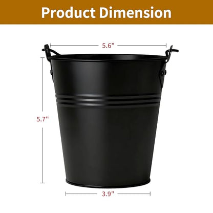 2 Pack Black Grease Bucket for Pellet Grill Smokers Heavy Duty Galvanized Steel Drip Catcher, Rust-Proof 5.6" Diameter, Easy Clean BBQ Accessory - color: Black 2pack