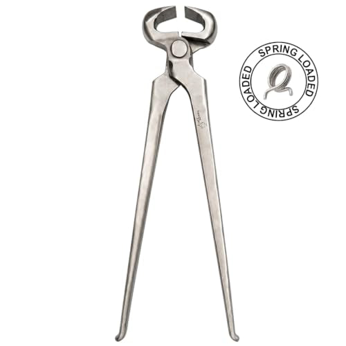 14-Inch Spring Loaded Hoof Nipper – Premium Vanadium Steel Farrier Tool with Dull Finish, Heavy-Duty Horse Hoof Trimming Nippers for Farriers, Blacksmiths, Equine Hoof Care, Horse Shoeing - size: 14 inch