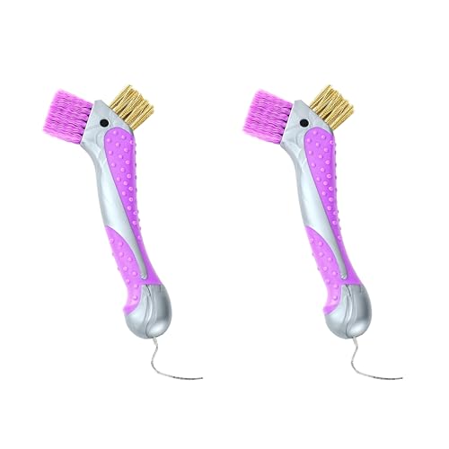 Horse Hoof Pick with Dual Brush,TPR Non-Slip Grip, Farrier Tool Hoof Pick for Horse Hoof Cleaning and Grooming - size: 2 pcs