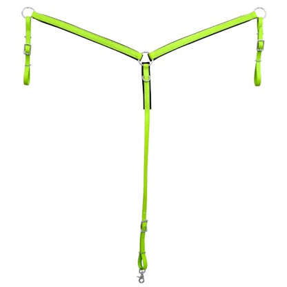 HILASON Western Horse Biothane Leather Breast Collar Tack - color: Lime Green & Black