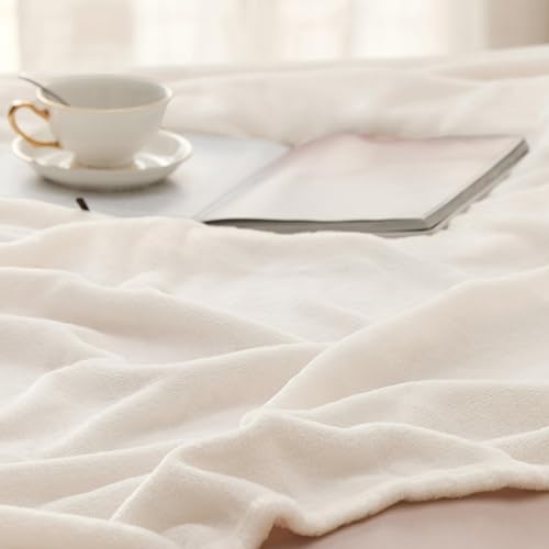 Bedsure GentleSoft Fleece Bed Blankets Full Size Cream - Soft Lightweight Plush Fuzzy Cozy Luxury Blanket Microfiber, 84x90 inches - color: 01 - Cream, size: Full (84" x 90")
