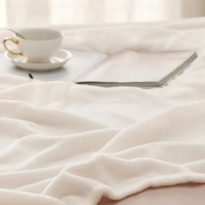 Bedsure GentleSoft Fleece Bed Blankets Full Size Cream - Soft Lightweight Plush Fuzzy Cozy Luxury Blanket Microfiber, 84x90 inches - color: 01 - Cream, size: Full (84" x 90")