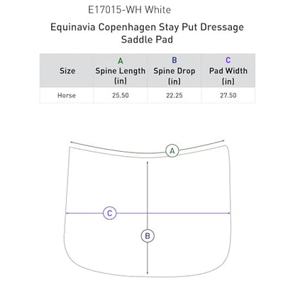 Equinavia Copenhagen Stay Put Dressage Saddle Pad - color: White, size: Horse