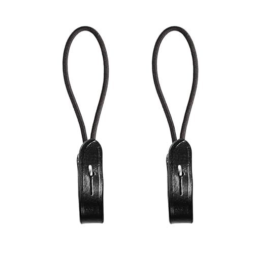Exion Rope Pelham Bit Converters for English Horse Bridle – Premium Vegetable Tanned Leather Roundings – Single Rein Conversion for Eventing & Jumping – Stainless Steel Hardware – One Pair - color: Black