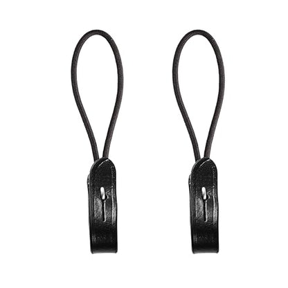 Exion Rope Pelham Bit Converters for English Horse Bridle – Premium Vegetable Tanned Leather Roundings – Single Rein Conversion for Eventing & Jumping – Stainless Steel Hardware – One Pair - color: Black