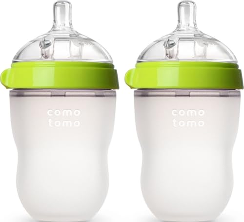 Comotomo Baby Bottle Double Pack, Green, 8oz - color: Green, size: 8 Ounce (Pack of 2)