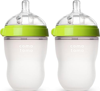 Comotomo Baby Bottle Double Pack, Green, 8oz - color: Green, size: 8 Ounce (Pack of 2)
