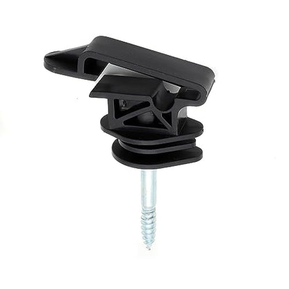 50 Pcs Electric Fence Screw-in Tape Insulators, Black
