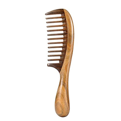 Louise Maelys Wooden Wide Tooth Hair Comb for Curly Detangling Sandalwood - color: Wooden