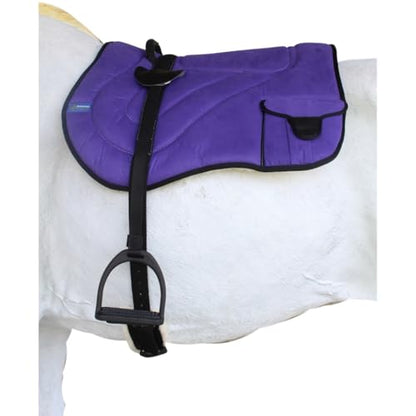 Horse Saddle PAD Trail Fleece Padded Adjustable Bareback Pad Pocket Stirrups 39193 - color: Purple, size: Bareback Pad: 22" L x 36" W Cinch: 31" L x 3" W