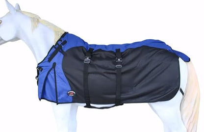 CHALLENGER 1200D Horse Turnout Waterproof Heavy Weight Winter Blanket 5EE20RB - color: Royal Blue Black, size: 60"