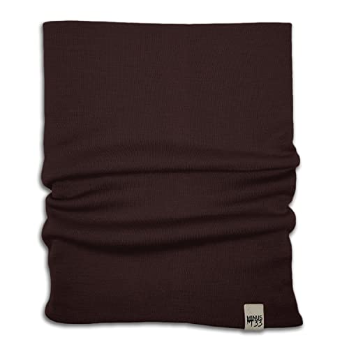 100% Merino Wool - Midweight Neck Gaiter - Skiing Neck Warmer - Winter Face Mask - Multipurpose Headwear - color: Dark Brown