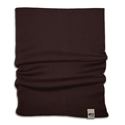 100% Merino Wool - Midweight Neck Gaiter - Skiing Neck Warmer - Winter Face Mask - Multipurpose Headwear - color: Dark Brown