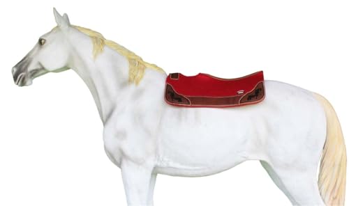 Horse Western Contoured Wool Felt Therapeutic Saddle Pad Black 39208 - color: Red