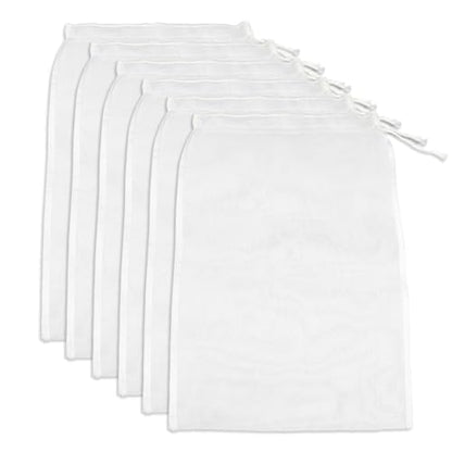 6 Pack Nut Milk Bag Reusable 6x8 Inches Food Strainers, Fine Nylon Mesh Nutmilk Mesh Bag for Straining Almond/Soy Milk, Greek Yogurt, Cold Brew Coffee, Tea, Beer; Celery Juice - size: 6×8