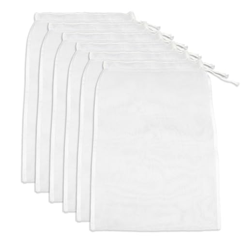 6 PCS Nut Milk Bag Filters, 8×12 Inch Fine Mesh Cheese Cloth Strainer Bag, Reusable Food Filters, Multi-Purpose for Filtering Juice, Cheese, Coffee, Tofu, Yogurt and Tea - size: 8×12