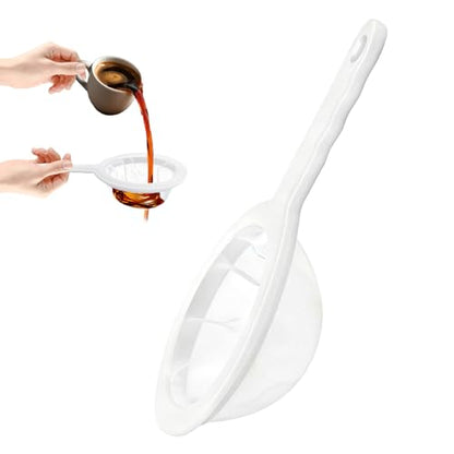 Ultra-Fine Nylon Mesh Strainer- Mini Kitchen Colander for Coffee, Milk, Yogurt, Juice - Non-Slip Handle & Hanging Hole (120 Mesh) - size: 120 Mesh
