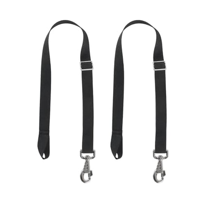 Premium Horse Blanket Sheet Leg Straps, Replacement Stretchy Belly Strap with Swivel Snaps and Loop End, Adjustable Length from 22 to 40 Inch Black (2 Pcs)