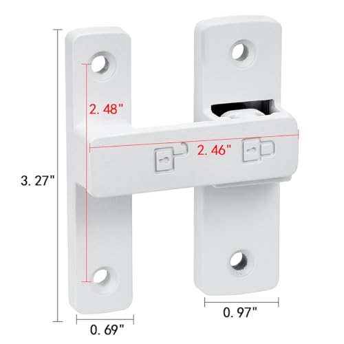 Matte White 180 Degree Zinc Alloy Barn Door Latch, Flip Gate Lock - color: Matte White_180 Degree