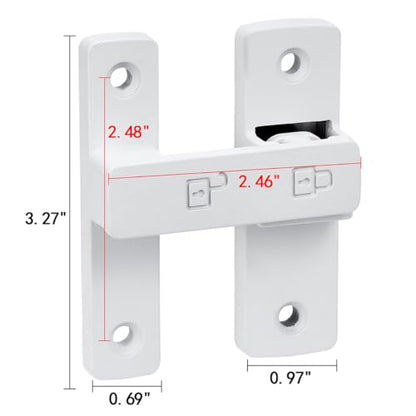 Matte White 180 Degree Zinc Alloy Barn Door Latch, Flip Gate Lock - color: Matte White_180 Degree