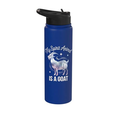 My Spirit Animal Is A Coat Cute Coat Pygmy Goat Farmer Stainless Steel Insulated Water Bottle - color: Royal Blue