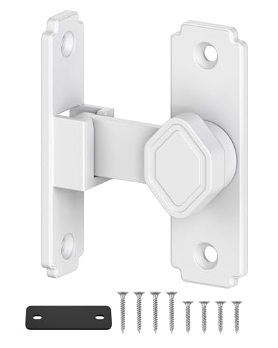90 Degree Barn Door Lock, Sliding Door Latch, White, 1 Pack - color: White-1PC