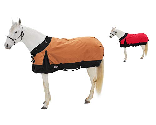 Derby Originals Wind Storm 1200D Ripstop Waterproof Reflective All Season Horse Turnout Rain Sheet, Orange, 78" - color: Orange, size: 78"