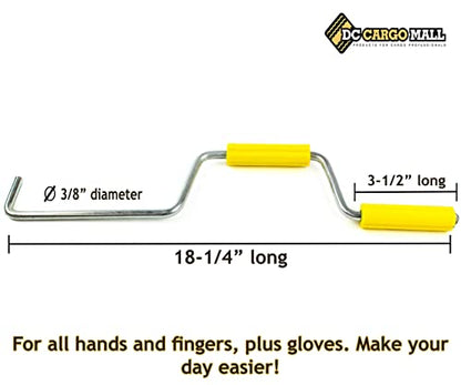 DC Cargo Mall Winch Strap Winder Easy Speedy Hand Roller for Winding Up Winch Straps, 18" Roll Up Bar for Flatbed Trailer Winches. - size: 1-pack, style: Winch Strap Winder