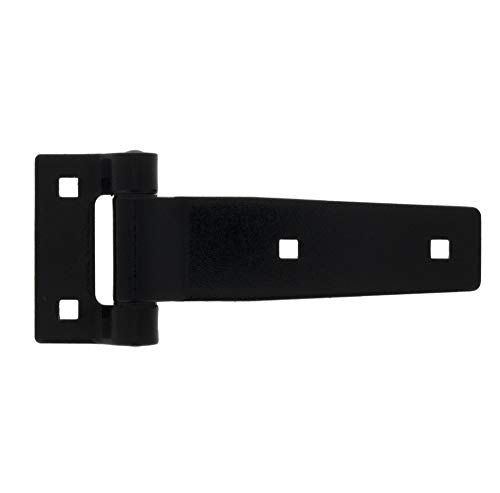 TCH Hardware 5" Stainless Steel Strap Tee T Hinge | Heavy Duty | Garage, Barn Door, Gate, Shed, Cargo Box, Trailer and Truck Strap T Hinge | (2 Pack, Black) - color: Black, size: 5 Inch