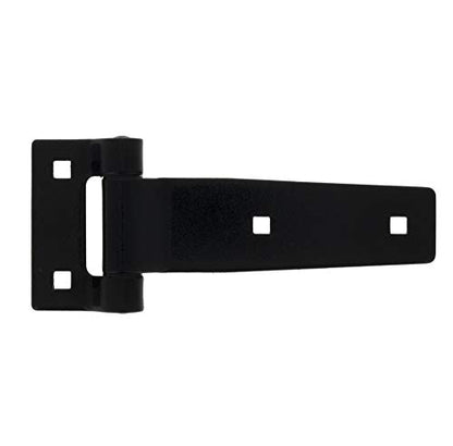 TCH Hardware 5" Stainless Steel Strap Tee T Hinge | Heavy Duty | Garage, Barn Door, Gate, Shed, Cargo Box, Trailer and Truck Strap T Hinge | (2 Pack, Black) - color: Black, size: 5 Inch