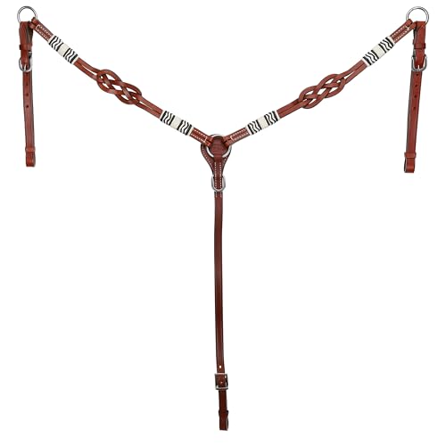 Showman Celtic Knot Headstall and Breast Collar Set with Rawhide Braided Accents.