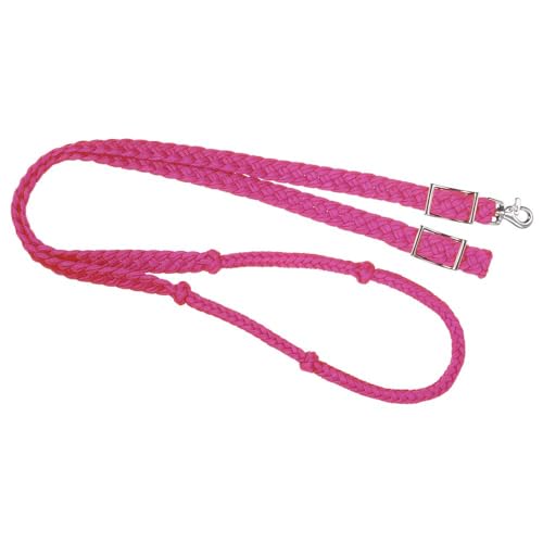 Tough 1 Deluxe Knotted Cord Roping Reins - color: Pink