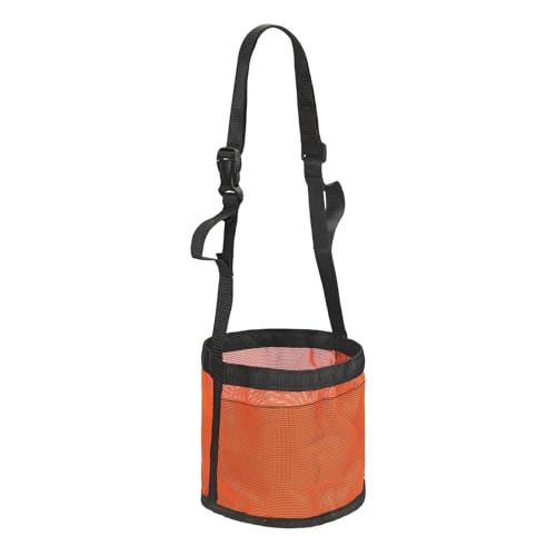 Horse Feed Bag, Horse Muzzle Hay Bags with Adjustable Strap Nylon Mesh Waterproof Bottom Grain Horses Bag, (Orange, S,1 Pcs), Intended for Feeding Grain/Powder/Hay - color: Orange, size: S