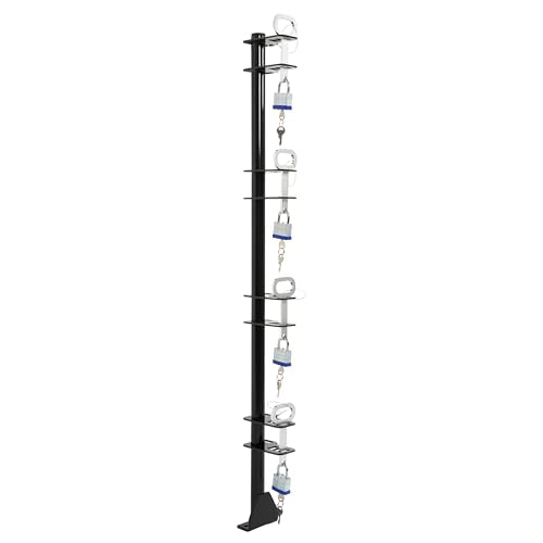 ECOTRIC 4 Place Trimmer Rack Holders for Landscape Truck Trailer Enclosed - color: 4 Locking Positions