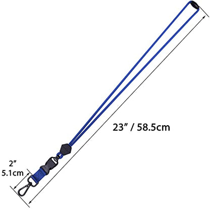 Wisdompro 2 Pack 23" Lanyard with Safety Breakaway Buckle - Black and Blue | Durable Heavy Duty Neck Lanyard, with Detachable Buckle and Metal Hook, for ID Card Badge Holder and Keys - color: Black, Blue, size: 23 inches