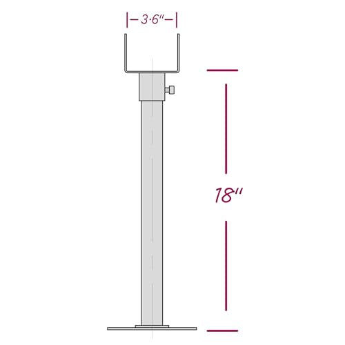 3.6" Saddle Roof Riser 18-1/4" High Heavy Duty Stainless Steel with Black Finish Roof Riser Brackets for Patio Pergola, 1Pack