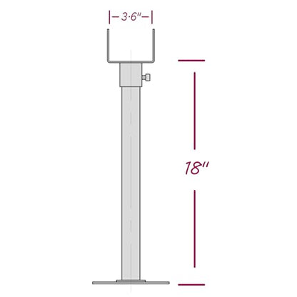 3.6" Saddle Roof Riser 18-1/4" High Heavy Duty Stainless Steel with Black Finish Roof Riser Brackets for Patio Pergola, 1Pack
