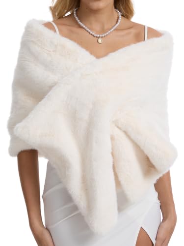 Women's Luxe Short Pile Faux Fur Coat with Shawl Collar - color: Flax