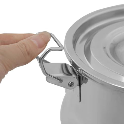 5L Stainless Steel Milk Can, Heavy Duty Food Storage & Transport Container for Dairy, Wine, Grains, Ideal for Home, Farm & Commercial Use, Without the Faucet - size: 5