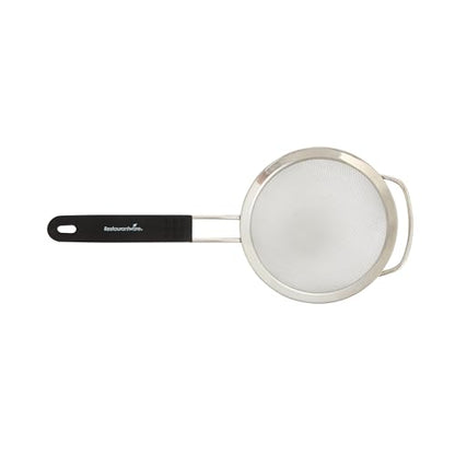 Restaurantware Fine Mesh Strainer 1 Count 14.4" x 7" x 2.9" with Silicone Handle Stainless Steel Extra Fine Mesh Strainer Heat-Resistant Handle Dishwasher-Safe for Rice, Quinoa, Pasta - size: Standard, Extra Fine Mesh-7"
