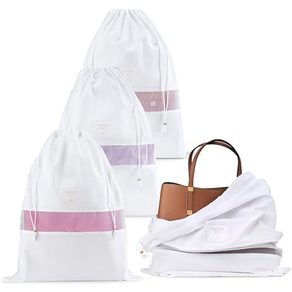 Hayden Hill Luxury Organic Cotton Dust Bags for Handbags Large 3 Pack - size: Large (19" W × 23" H)