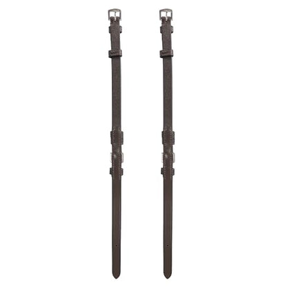 English Bridle Cheek Pieces– 5/8" (16mm) Leather Replacement Cheekpieces with Buckle Fastening – Premium Vegetable-Tanned Leather Horse Tack – Stainless Steel Hardware – Full Size - color: Havana Brown, size: Pony/Small Size