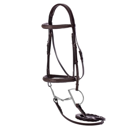 Equinavia Saga Adjustable Padded Fancy Stitched Hunter Bridle with Reins - size: Warmblood