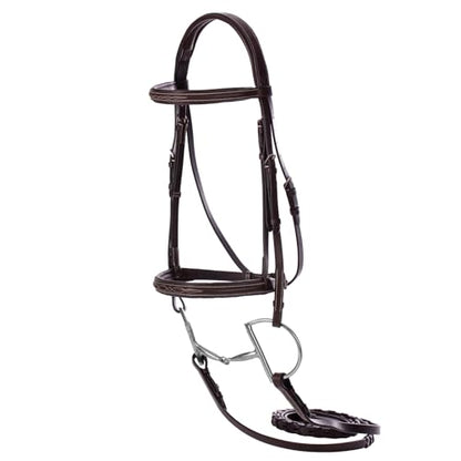 Equinavia Saga Adjustable Padded Fancy Stitched Hunter Bridle with Reins - size: Warmblood