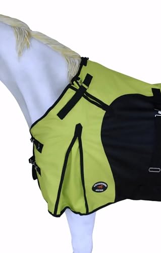 Challenger 1200D Horse Turnout Waterproof Heavy Weight Winter Blanket 5EE20LG - color: Lime Green/Black, size: 84 inches