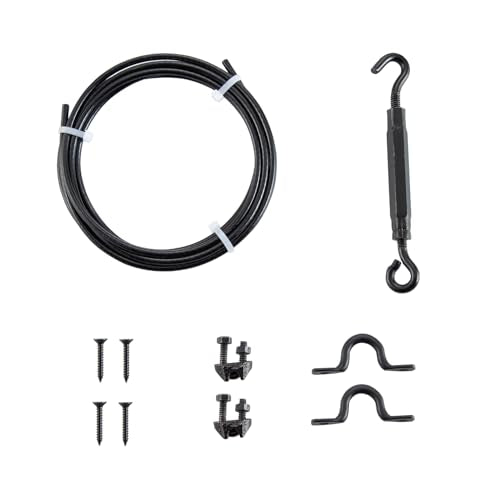 HOME MASTER HARDWARE Anti Sag Gate Kit for Wooden Fence, Black, 1 Pack | Anti-Sag Gate Hardware Kit, Prevent Fence Gate Sag, for Exterior Use, Turnbuckle, Heavy Steel Cable 9ft, Included Screws - color: Black, size: 1 Pack