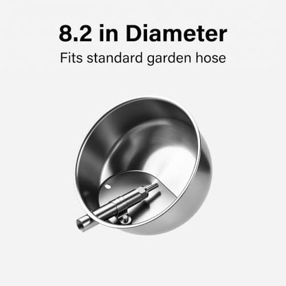 2 Pack Pig Waterer, Automatic Stainless Steel Pig Water Bowl with 1/2 Inch Water Nipper, Livestock Waterer Drinker for Piglets, Goats, Sheep and Other Farm Animals - size: 8.2In Diameter